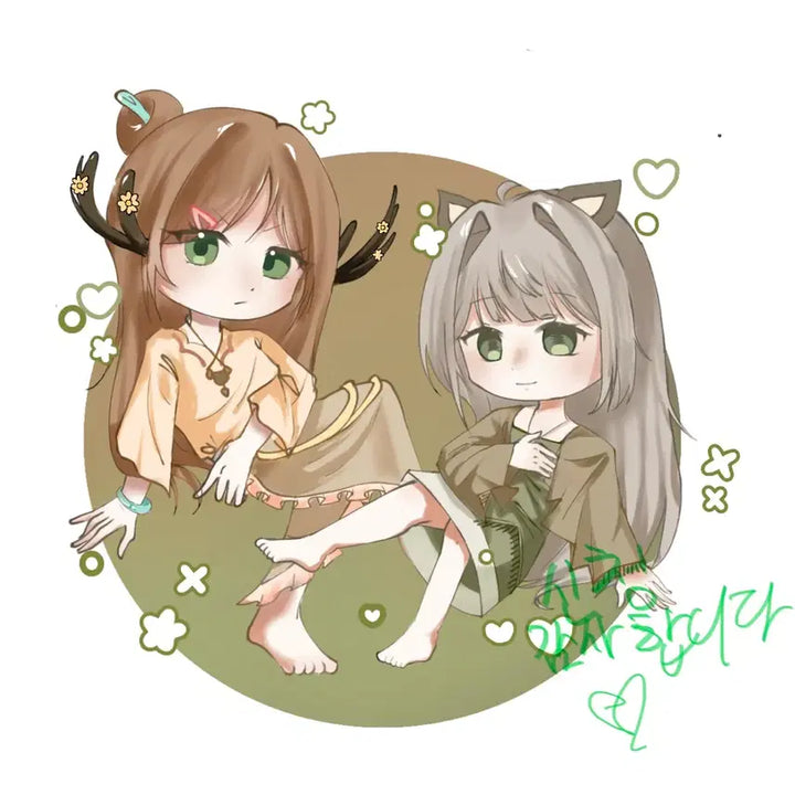 [BUNJANG] SD Chibi Style Art Commission (1-2 Figures) / SD 반 고정틀 커미션!!(1인/2인)/6/7일 오를 예정