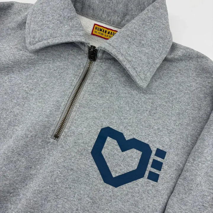 [BUNJANG] Human Made Half Zip-up Sweatshirt Gray / 휴먼메이드 하프집업 맨투맨 그레이