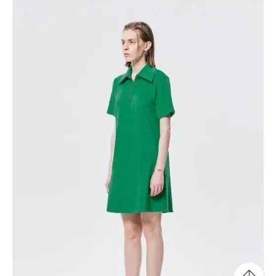 [BUNJANG] Le Sonnet Terry Zip-up Dress Green / (새상품) 르쏘넷 테리 집업 원피스 그린 free