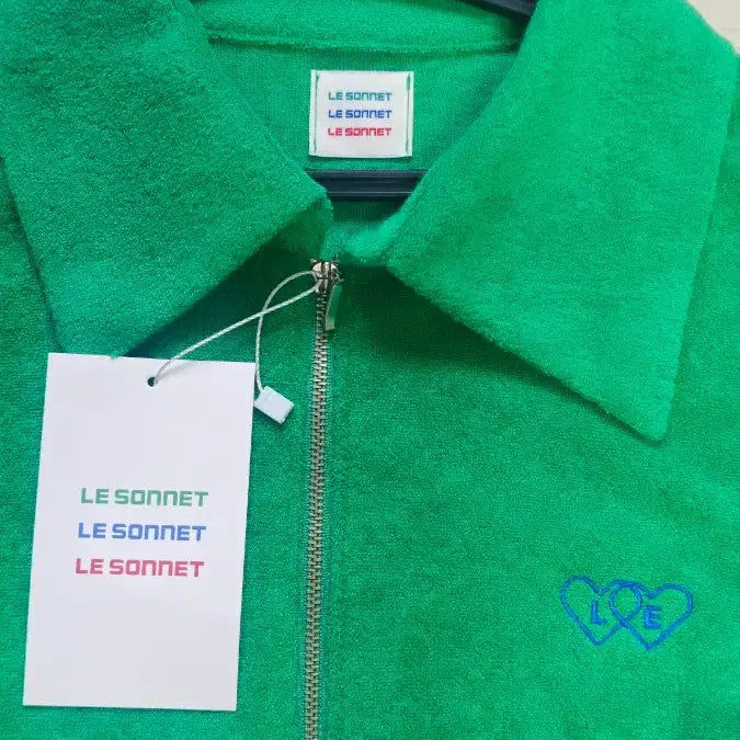 [BUNJANG] Le Sonnet Terry Zip-up Dress Green / (새상품) 르쏘넷 테리 집업 원피스 그린 free