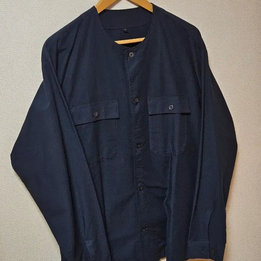 [SOLD OUT] 무인양품  노카라 네이비 셔츠