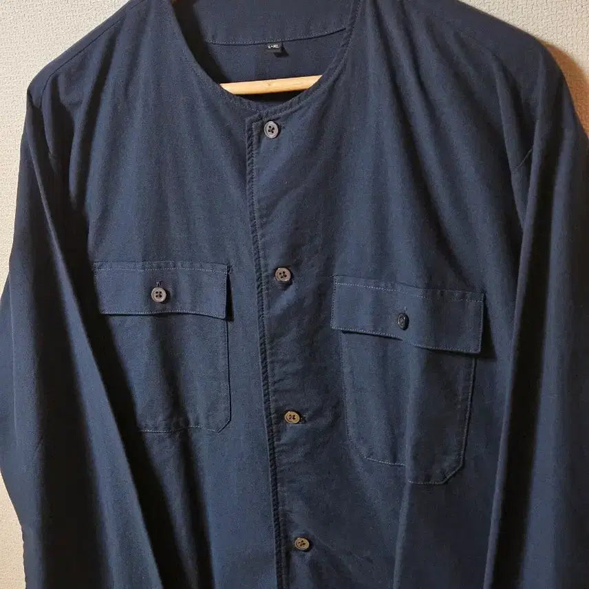 [SOLD OUT] 무인양품  노카라 네이비 셔츠