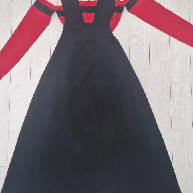 [BUNJANG] Knit Strap Long Dress (Size 55-66) / 니트 멜빵 원피스55~66