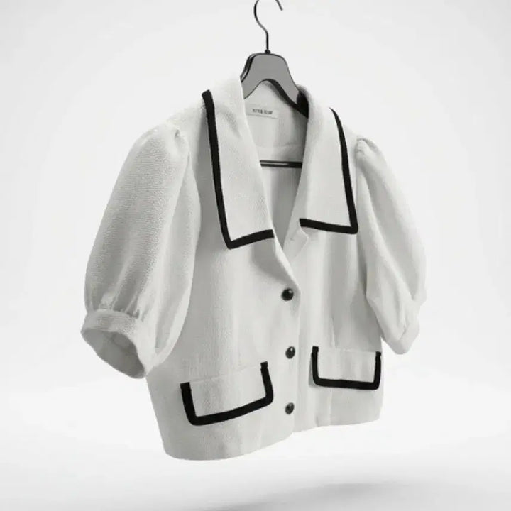 [BUNJANG] SOUP Color-Block Cropped Tweed Jacket / 여성55/ SOUP 배색 크롭 트위드자켓WT 21-136