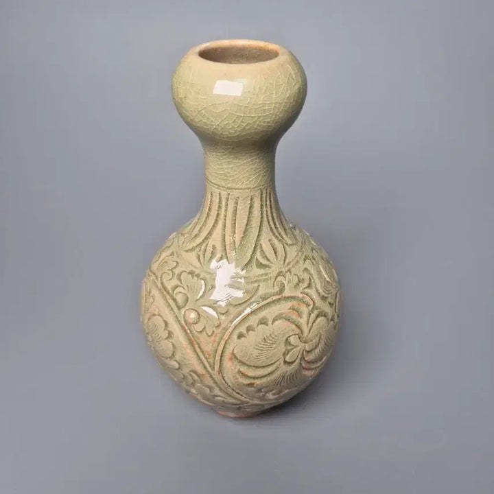 [BUNJANG] Celadon Porcelain Peony Motif Vase / 월주요 청자 각화 모란문 산두병 중국도자기 골동품 미술품 수집품
