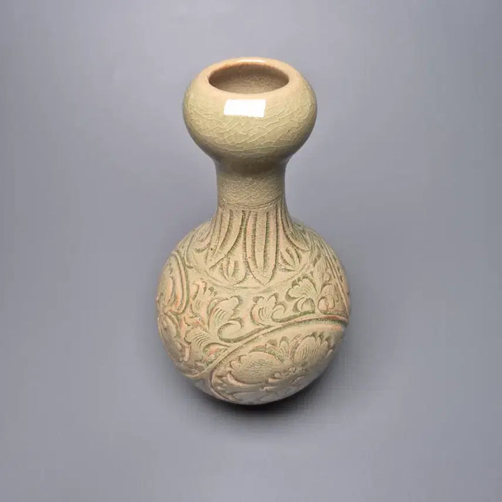 [BUNJANG] Celadon Porcelain Peony Motif Vase / 월주요 청자 각화 모란문 산두병 중국도자기 골동품 미술품 수집품