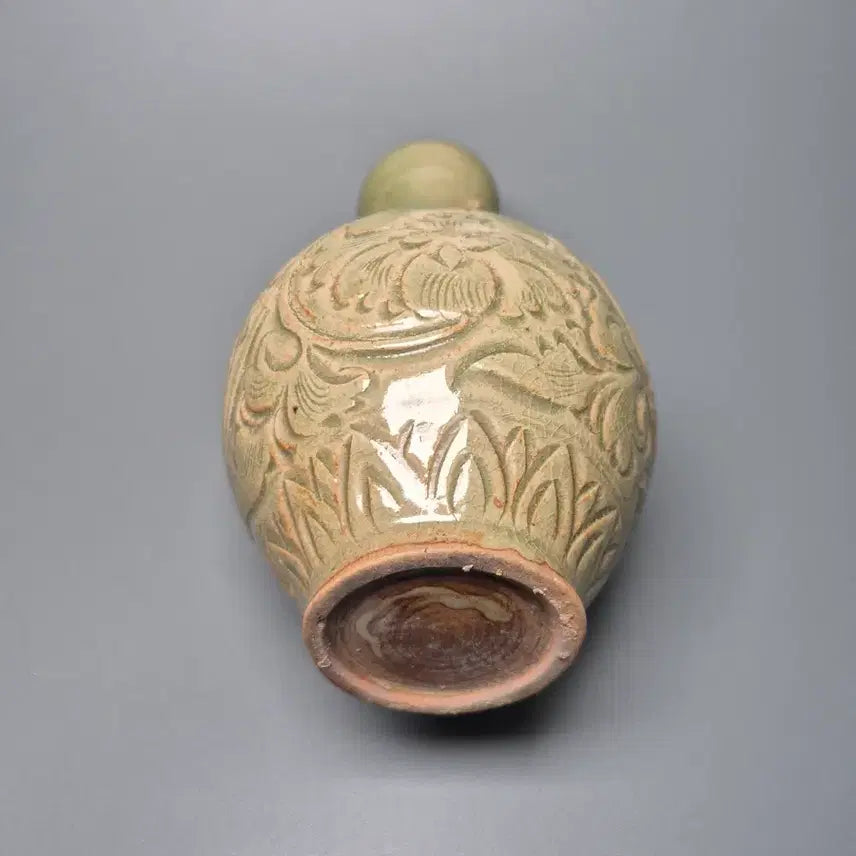 [BUNJANG] Celadon Porcelain Peony Motif Vase / 월주요 청자 각화 모란문 산두병 중국도자기 골동품 미술품 수집품