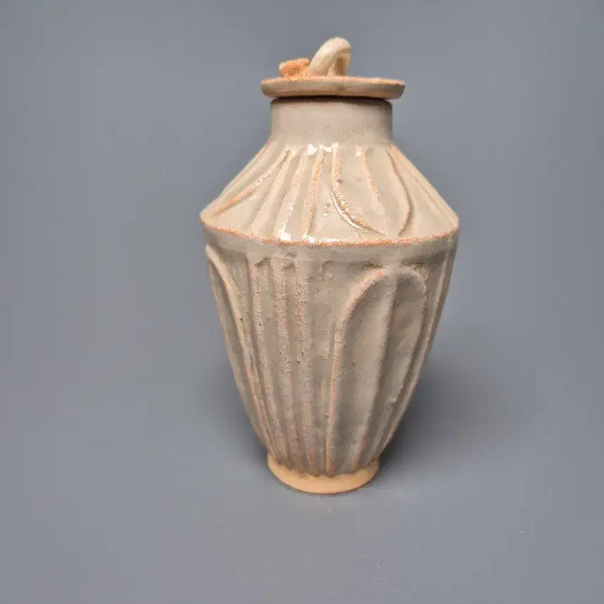 [BUNJANG] Joseon White Porcelain Lotus Flower Design Covered Jar / 송 백자 연판문 유개관 중국도자기 골동품 미술품 수집품