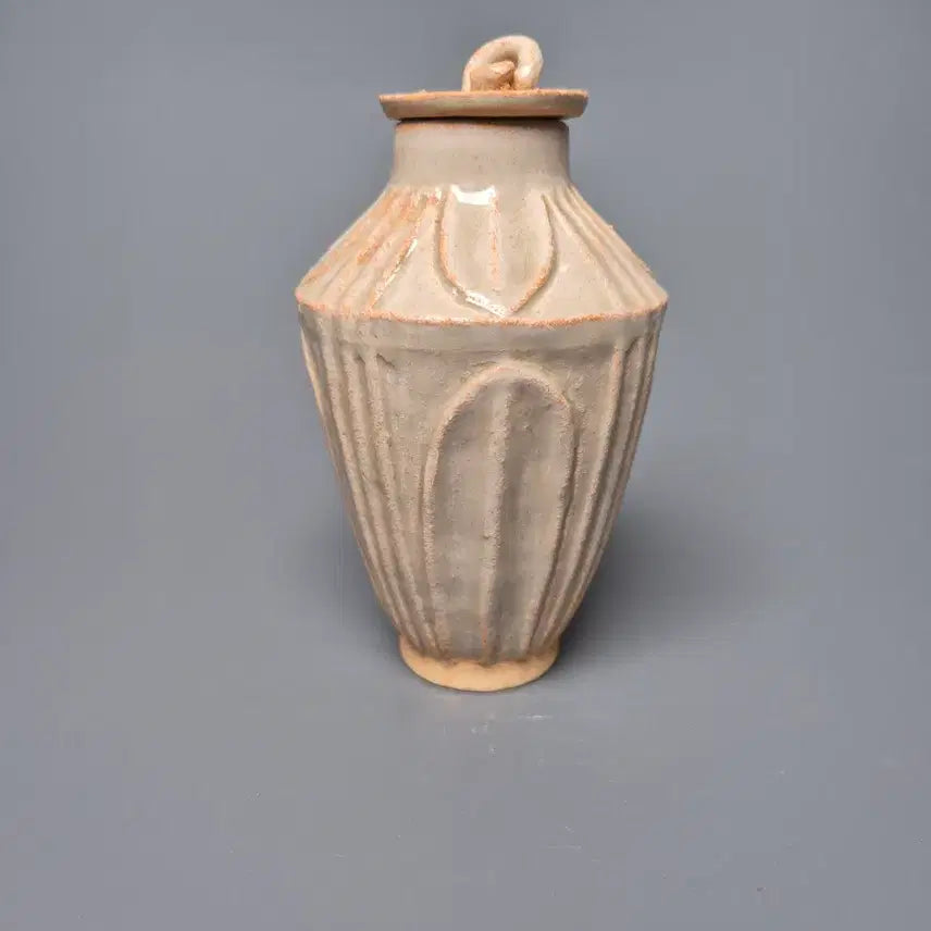 [BUNJANG] Joseon White Porcelain Lotus Flower Design Covered Jar / 송 백자 연판문 유개관 중국도자기 골동품 미술품 수집품