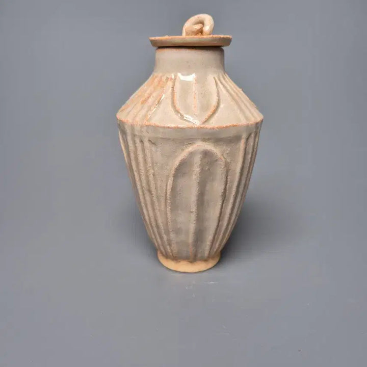 [BUNJANG] Joseon White Porcelain Lotus Flower Design Covered Jar / 송 백자 연판문 유개관 중국도자기 골동품 미술품 수집품