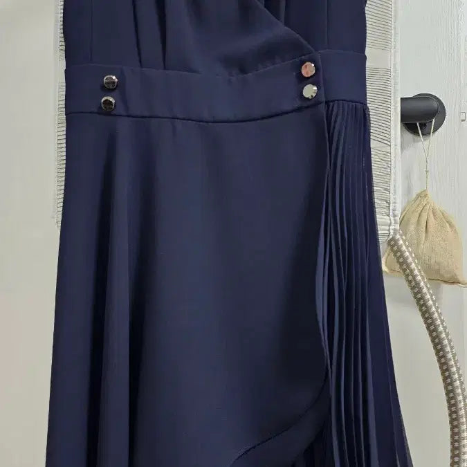 [BUNJANG] Egoist Navy Pleated Wrap Dress / (새상품수준)에고이스트 브랜드 원피스