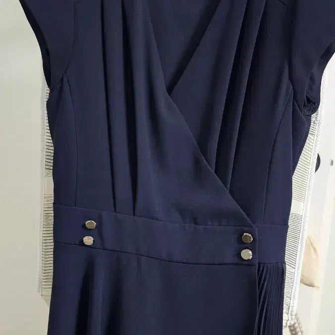 [BUNJANG] Egoist Navy Pleated Wrap Dress / (새상품수준)에고이스트 브랜드 원피스
