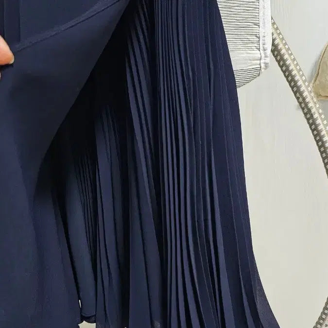 [BUNJANG] Egoist Navy Pleated Wrap Dress / (새상품수준)에고이스트 브랜드 원피스