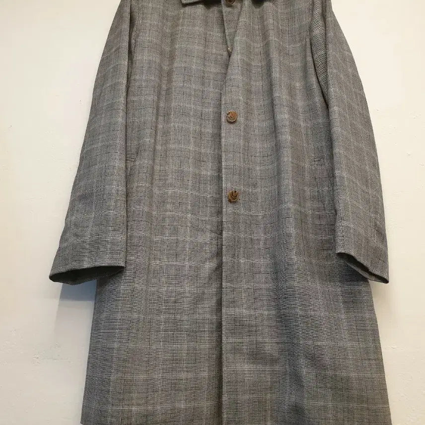 [BUNJANG] Vicolique Tradition Gray Check Coat / 55)비꼴리끄 TRADITION 그레이 체크 코트(간절기용)