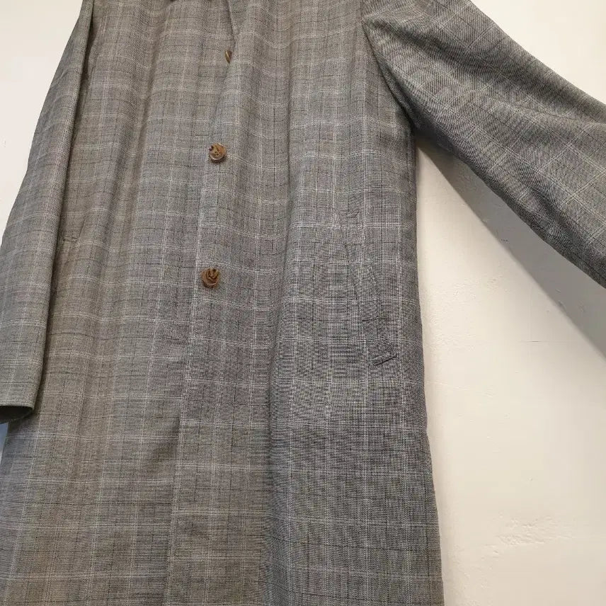 [BUNJANG] Vicolique Tradition Gray Check Coat / 55)비꼴리끄 TRADITION 그레이 체크 코트(간절기용)