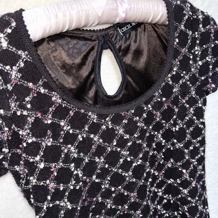 [BUNJANG] Cecil McBee Tweed Knit Mini Dress - Latte Gal / 세실맥비 트위드 니트 미니원피스 라떼갸루 러블리 히메 슈슈룬 쇼콜라 핀터