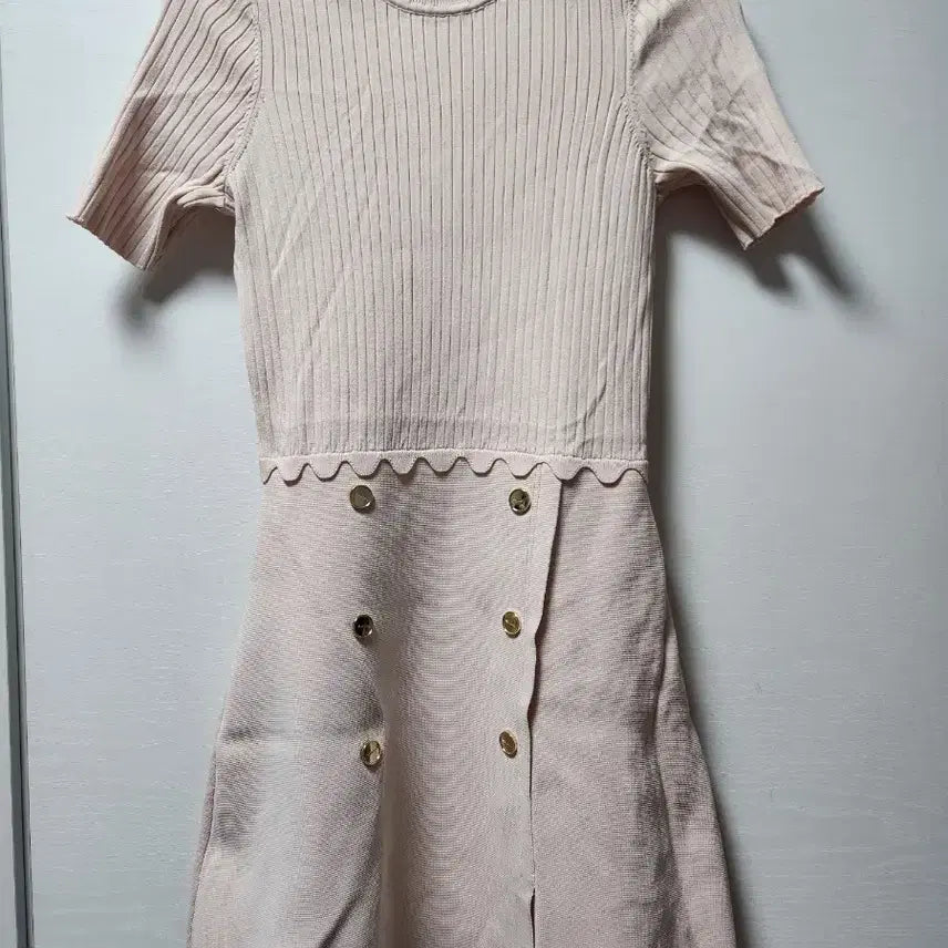 [BUNJANG] Sandro Gold Button Knit Dress / sandro 골드 버튼 니트 원피스 S