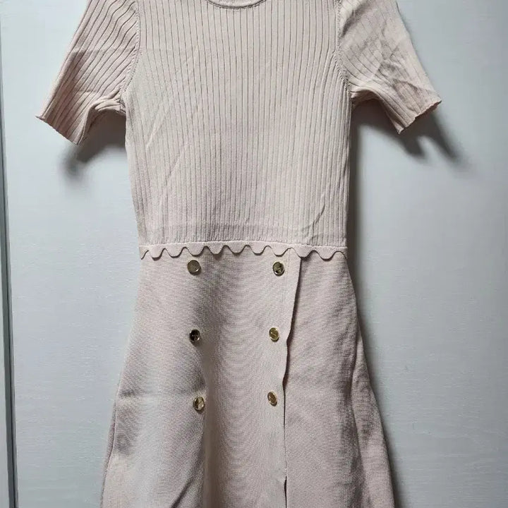 [BUNJANG] Sandro Gold Button Knit Dress / sandro 골드 버튼 니트 원피스 S