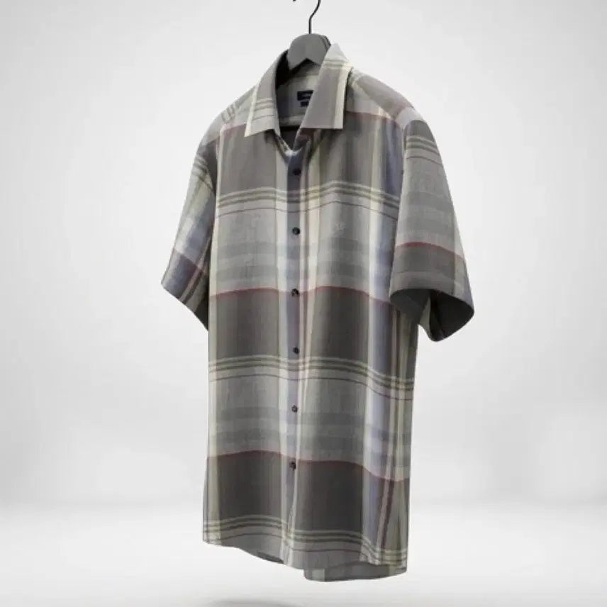 [BUNJANG] Louis Quatorze Slim Fit Check Linen Shirt / 남성100/ 루이까또즈 슬림핏 체크 린넨셔츠 21-145