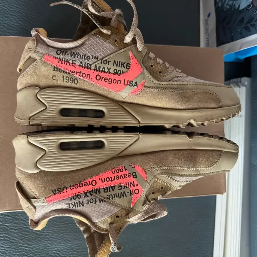 [BUNJANG] Nike Off-White The Ten Air Max 90 Desert Ore (260mm) / 나이키 오프화이트 더텐 맥스90 데저트오어 260 사이즈 팝니다.