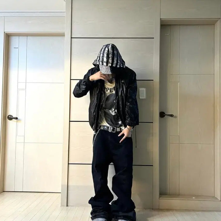 [BUNJANG] LRG Stripe Nylon Hoodie Jacket / LRG 스트라이프 후디 나일론 자켓