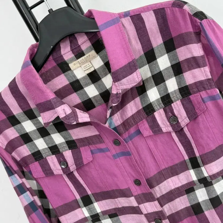 [BUNJANG] Burberry Brit Purple Check Shirt / 정품 버버리브릿 BURBERRY BRIT 퍼플 체크 셔츠