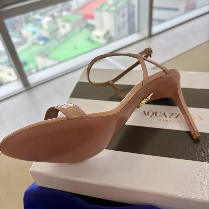 [BUNJANG] Aquazzura High Heel Sandals Powder Pink 39 / 아쿠아주라 하이힐 샌들 파우더핑크 39사이즈