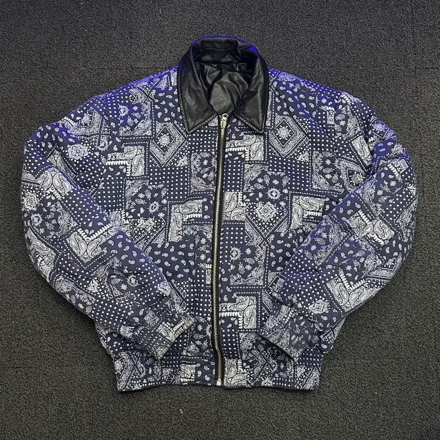 [BUNJANG] C.O.M.E Reversible Paisley &amp; Leather Bomber Jacket / C.O.M.E 리버시블 페이즐리 &amp; 레더 봄버자켓 팝니다
