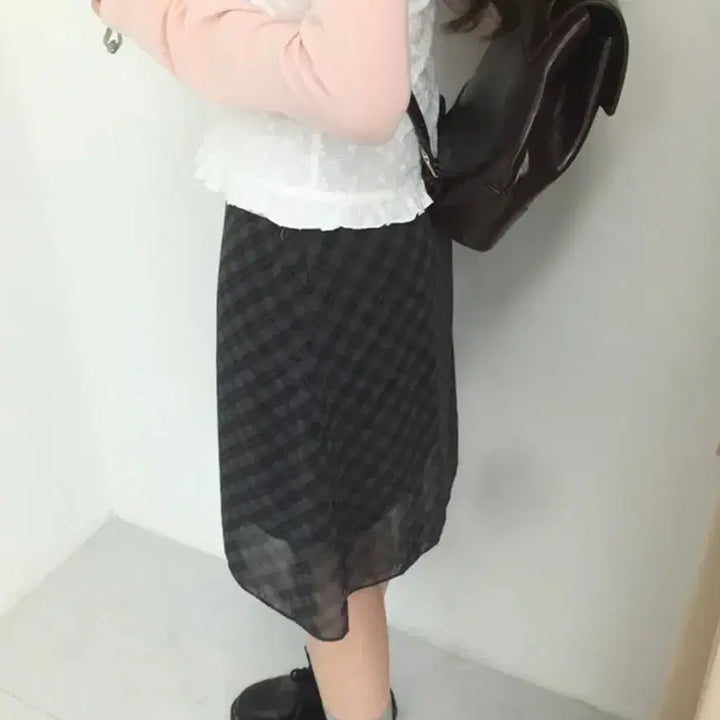 [BUNJANG] Checkered Midi Skirt / 체크 미디 스커트