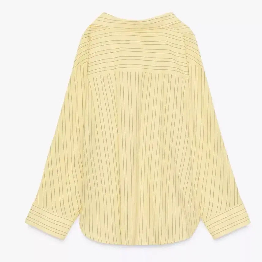 [BUNJANG] ZARA Yellow/Mustard Striped Shirt / 자라 옐로우 스트라이프 셔츠(새상품)