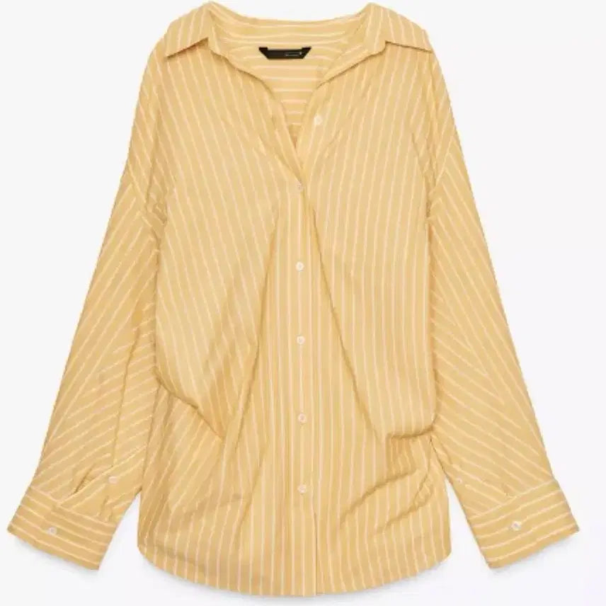 [BUNJANG] ZARA Yellow/Mustard Striped Shirt / 자라 옐로우 스트라이프 셔츠(새상품)