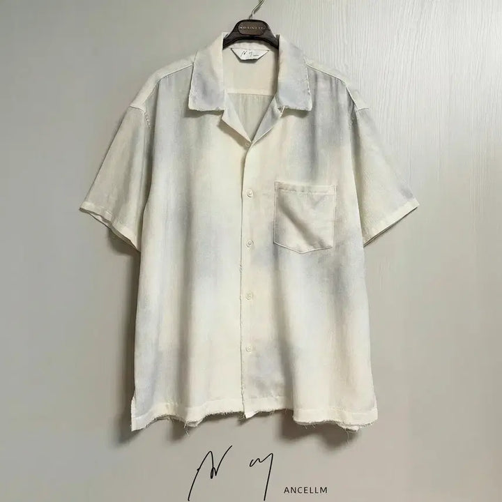 [BUNJANG] Anselm 24SS Mélange Open Collar Shirt / [2] 24SS 안셀름 멜란지 오픈 카라 셔츠