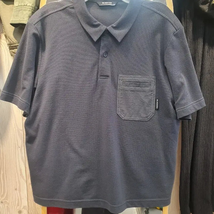 [SOLD OUT] [100] 블랙야크 남성 포켓 카라 반팔 티셔츠 (그레이)