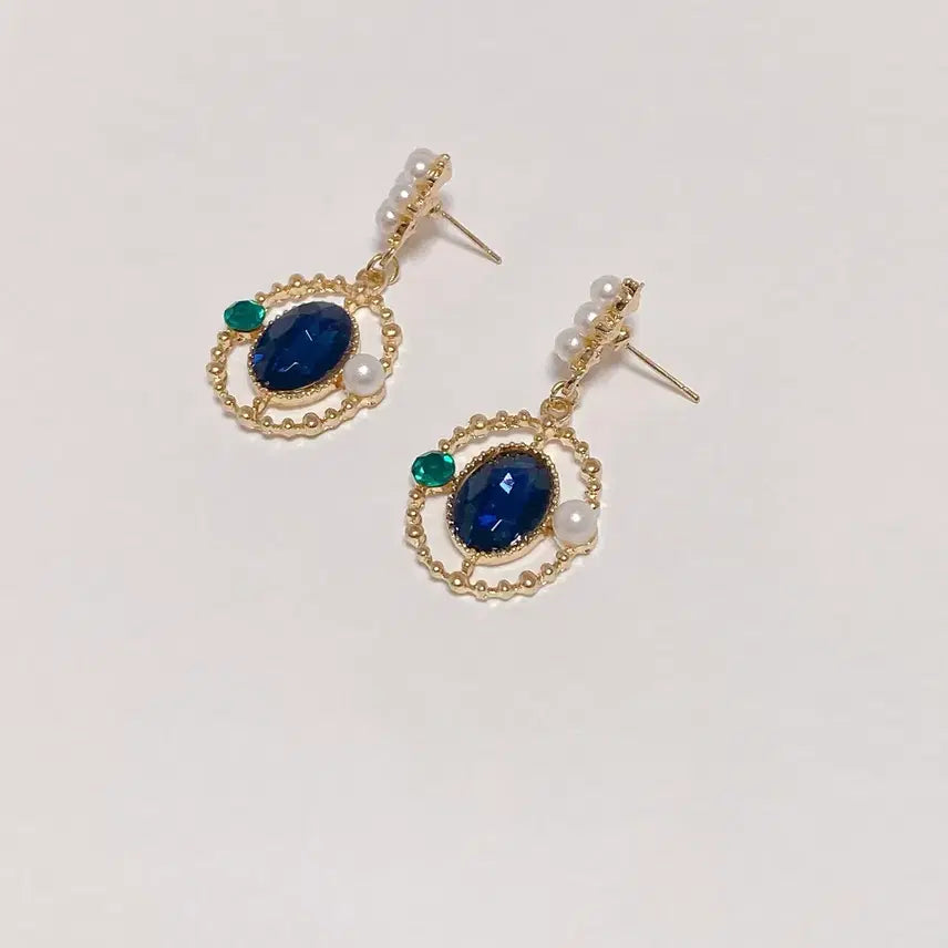 [BUNJANG] Blue Bold Drop Earrings / 블루 볼드 드롭귀걸이