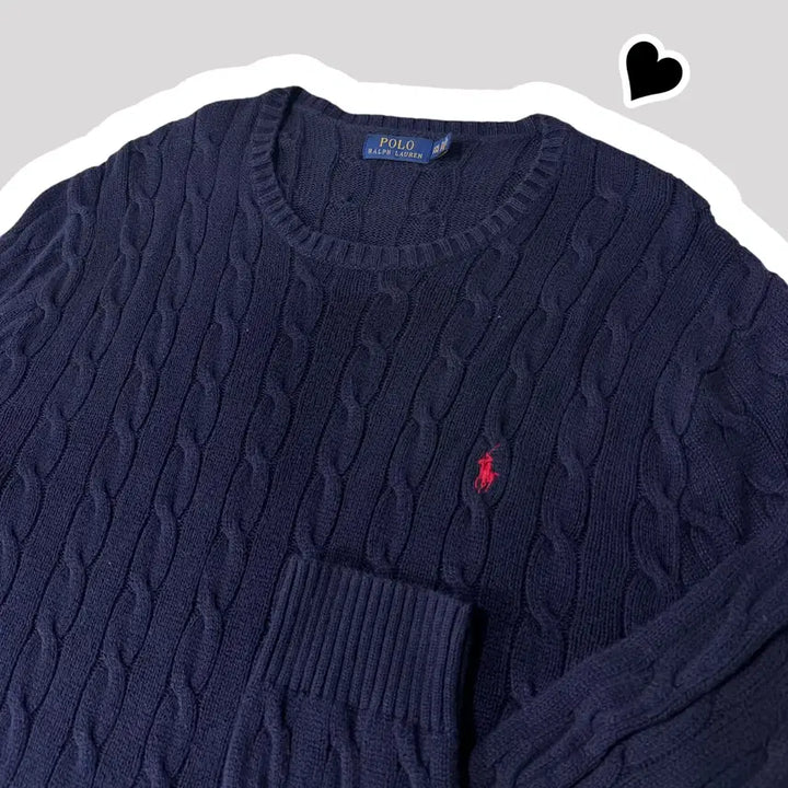 [SOLD OUT] 신형 폴로 랄프로렌 네이비 꽈배기 니트