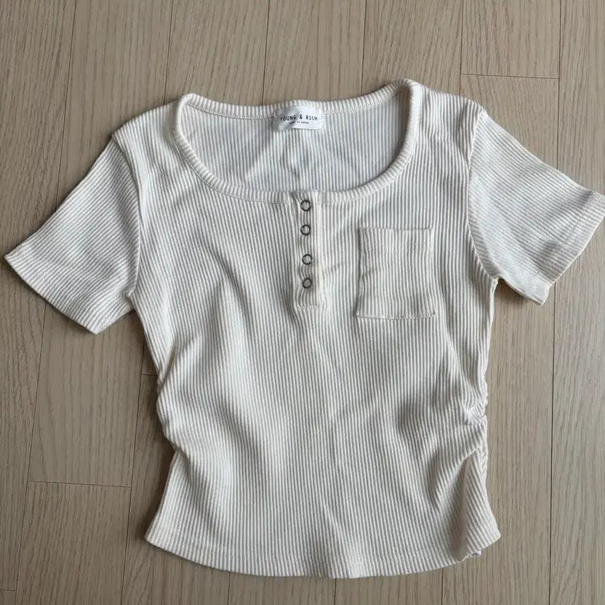 [BUNJANG] YoungnRich DdoDdoSlim Ribbed Knit Ivory Top / 영앤리치 또또슬림 골지니트 아이보리