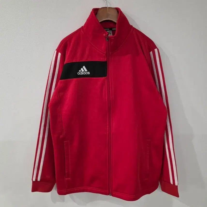 [BUNJANG] Adidas Red Three Stripes Track Jacket Size 85 / 아디다스 빨간색 삼선 트랙 자켓 85