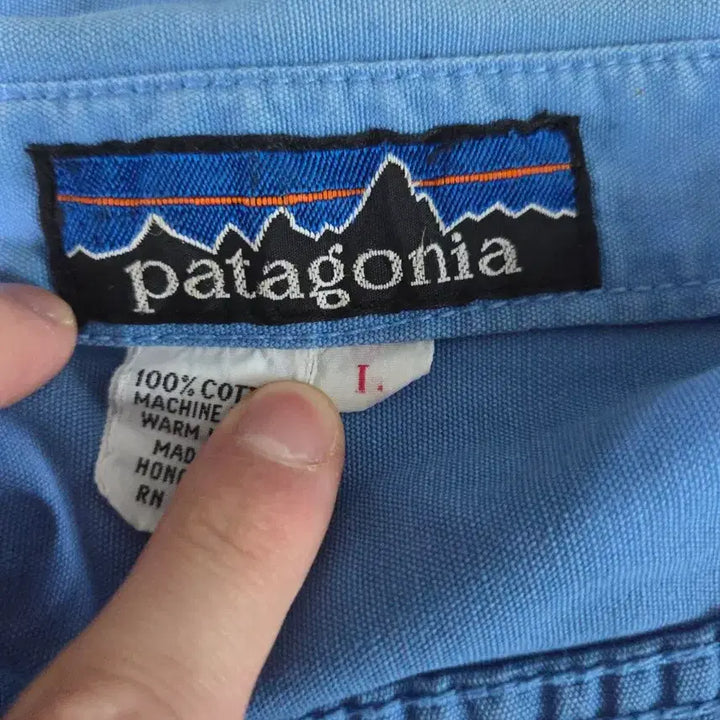 [BUNJANG] Patagonia 80s Deca Tag Blue Work Shirt / (L)파타고니아 Rare 80s 데카태그 블루 워크셔츠