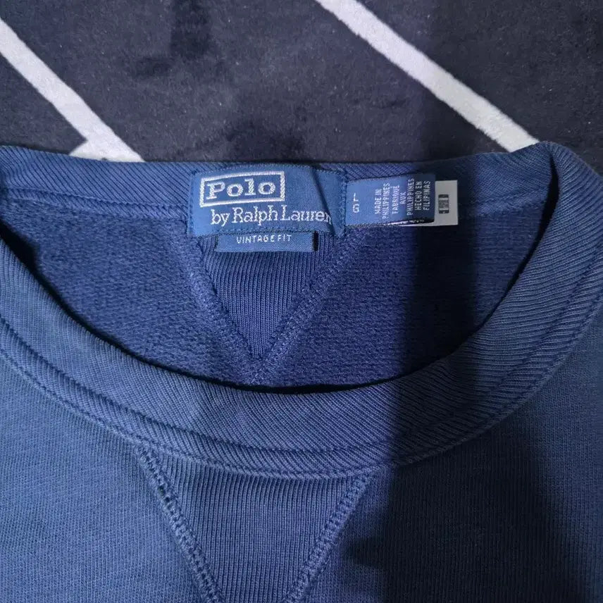 [BUNJANG] Polo Vintage Fit Graphic Sweatshirt Navy L / 폴로 빈티지핏 그래픽 스웻셔츠 네이비 L