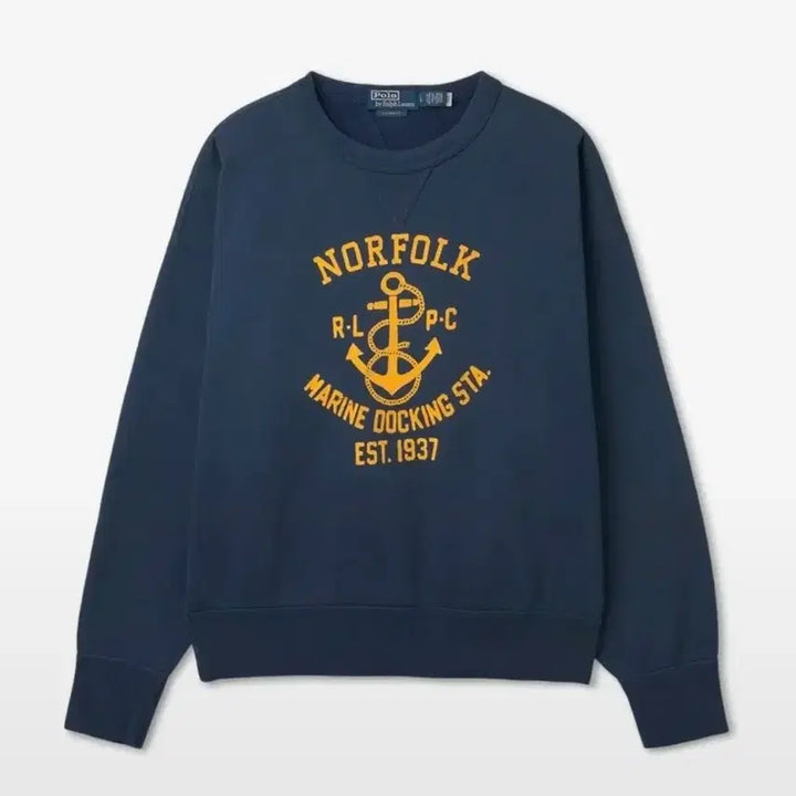 [BUNJANG] Polo Vintage Fit Graphic Sweatshirt Navy L / 폴로 빈티지핏 그래픽 스웻셔츠 네이비 L