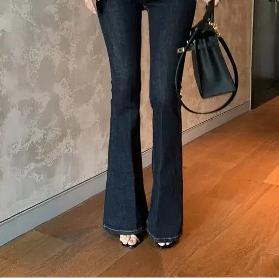 [BUNJANG] ThemaNong Delin High-Waist Bootcut Denim Jeans / 더마농 델린 생지 하이웨스트 부츠컷 데님