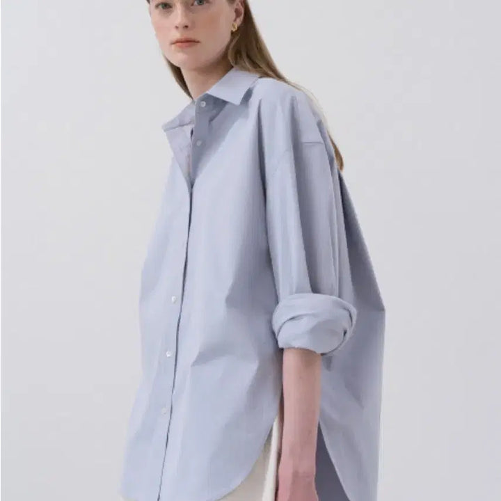 [SOLD OUT] 킨더살몬 오버핏 블루 셔츠Oversized Cotton Shirt