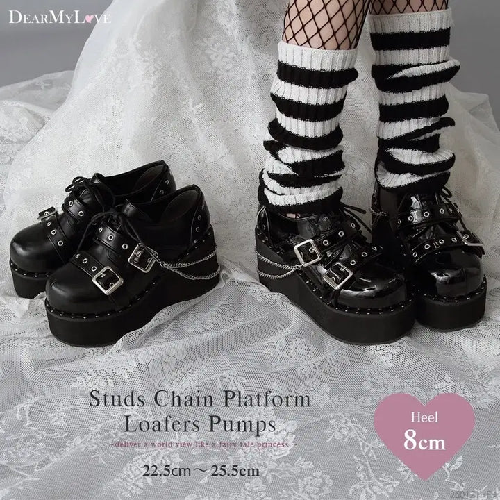 [BUNJANG] Dear My Love Chain Embellished Platform Boots / 디어마이러브 체인 장식 통굽 25.0 사이즈