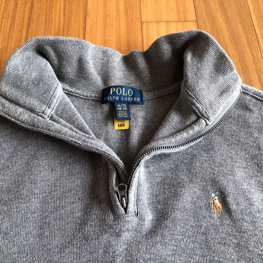 [BUNJANG] Polo Ralph Lauren Boys Half Zip-Up Gray XL / 폴로 랄프로렌 보이즈 하프 집업 그레이 18-20 XL