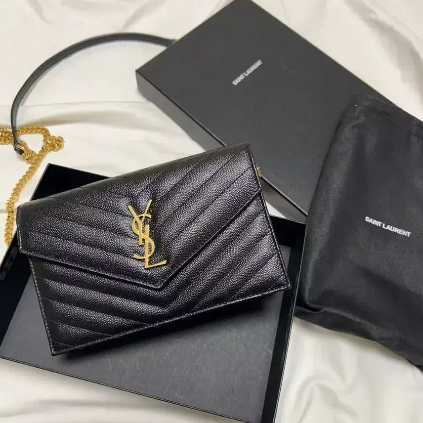 [BUNJANG] Ys/L Gold Chain Crossbody Bag / Ys//L 골드 체인 크로스백 사용감 거의 없음! 정품 더스트백 포함