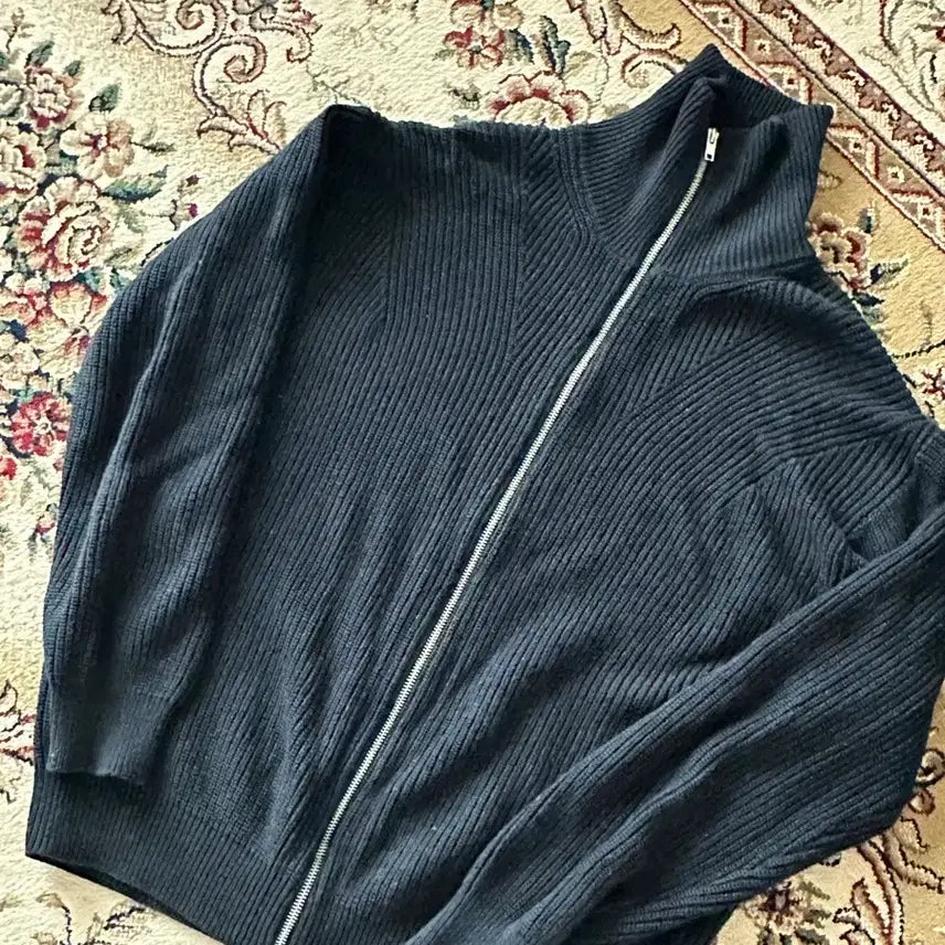 [BUNJANG] KIMUUE Knit Zip-up L Black / 키뮤어 니트집업 L