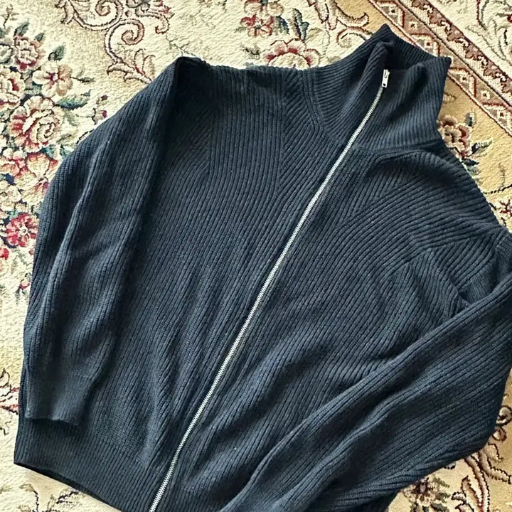 [BUNJANG] KIMUUE Knit Zip-up L Black / 키뮤어 니트집업 L