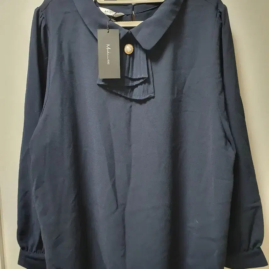 [BUNJANG] Madam 4060 Frill Blouse Navy / *새상품* 마담4060 프릴 블라우스 110