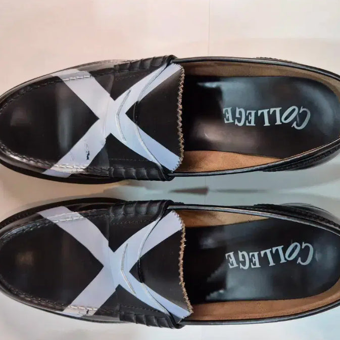 [BUNJANG] COLLEGE CWL1380X Genuine Leather Loafers / COLLEGE 1380X 로퍼 블랙화이트 280