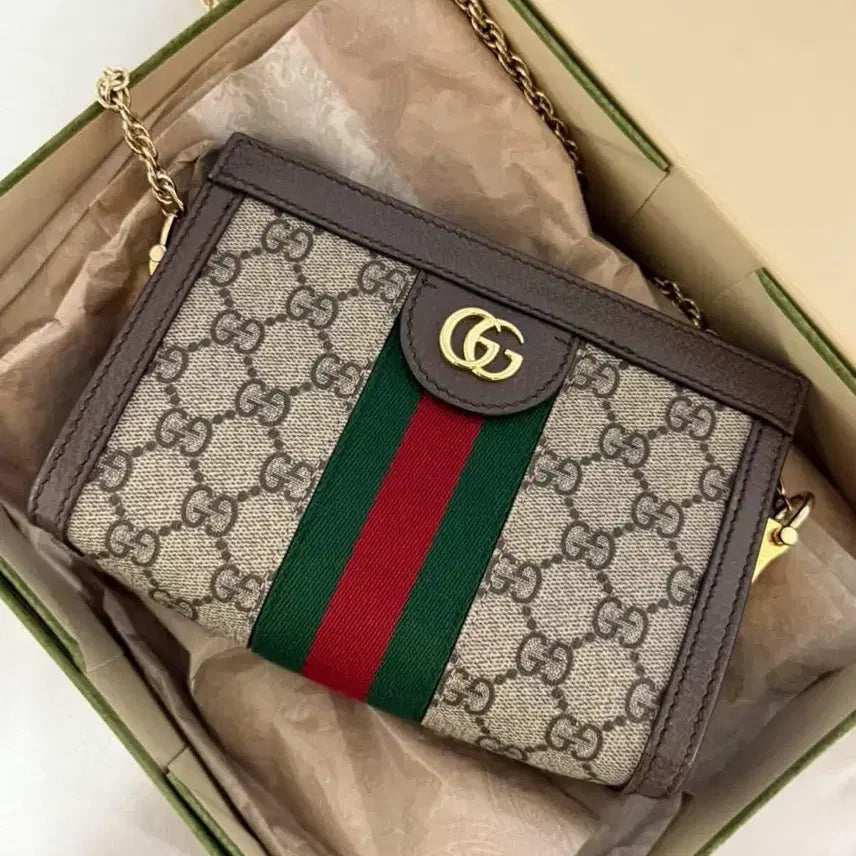 [BUNJANG] Gucci Ophidia GG Chain Mini Shoulder Bag / 구찌 오피디아 GG 체인 미니 숄더백